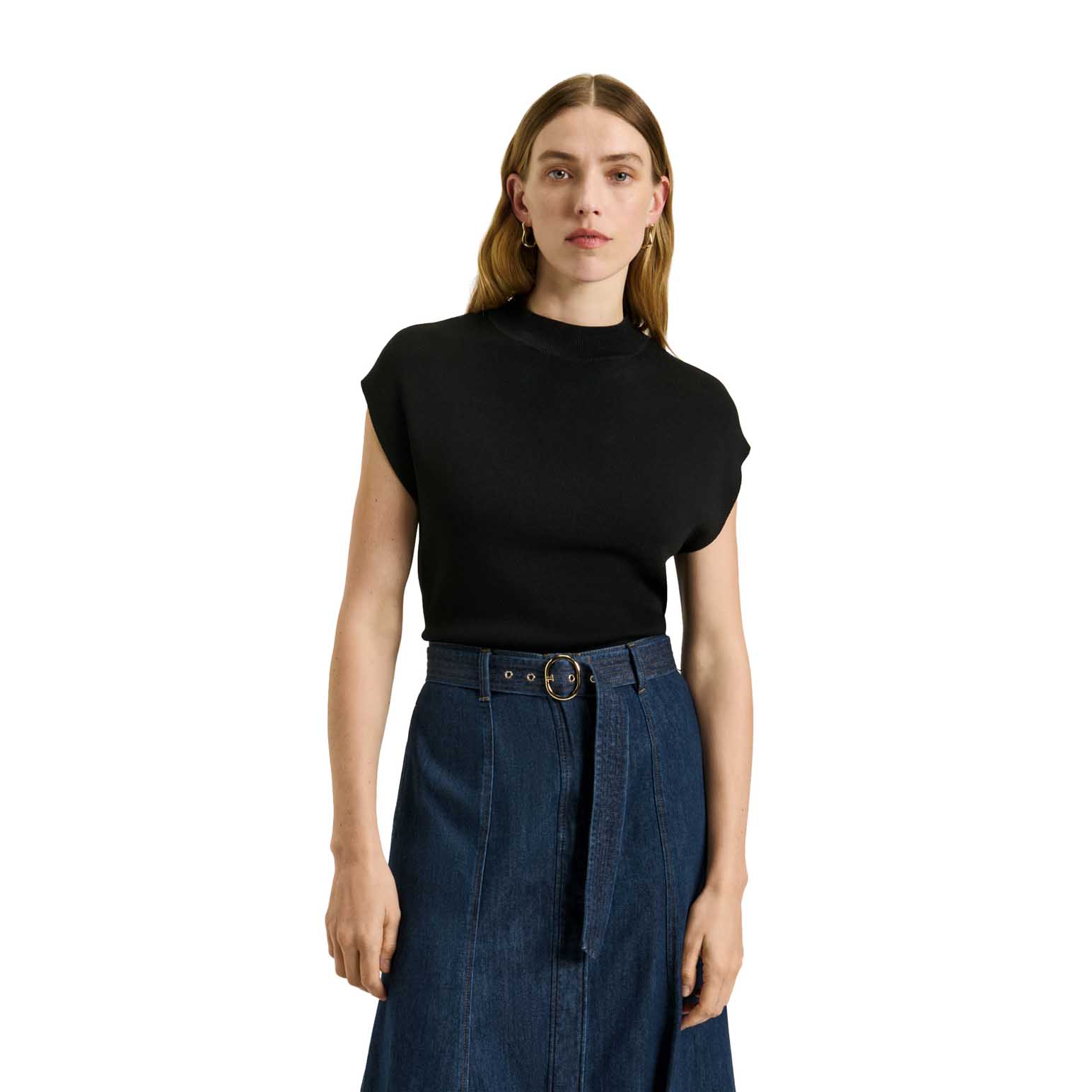 Veronika Maine Drop Shoulder Funnel Neck Knit